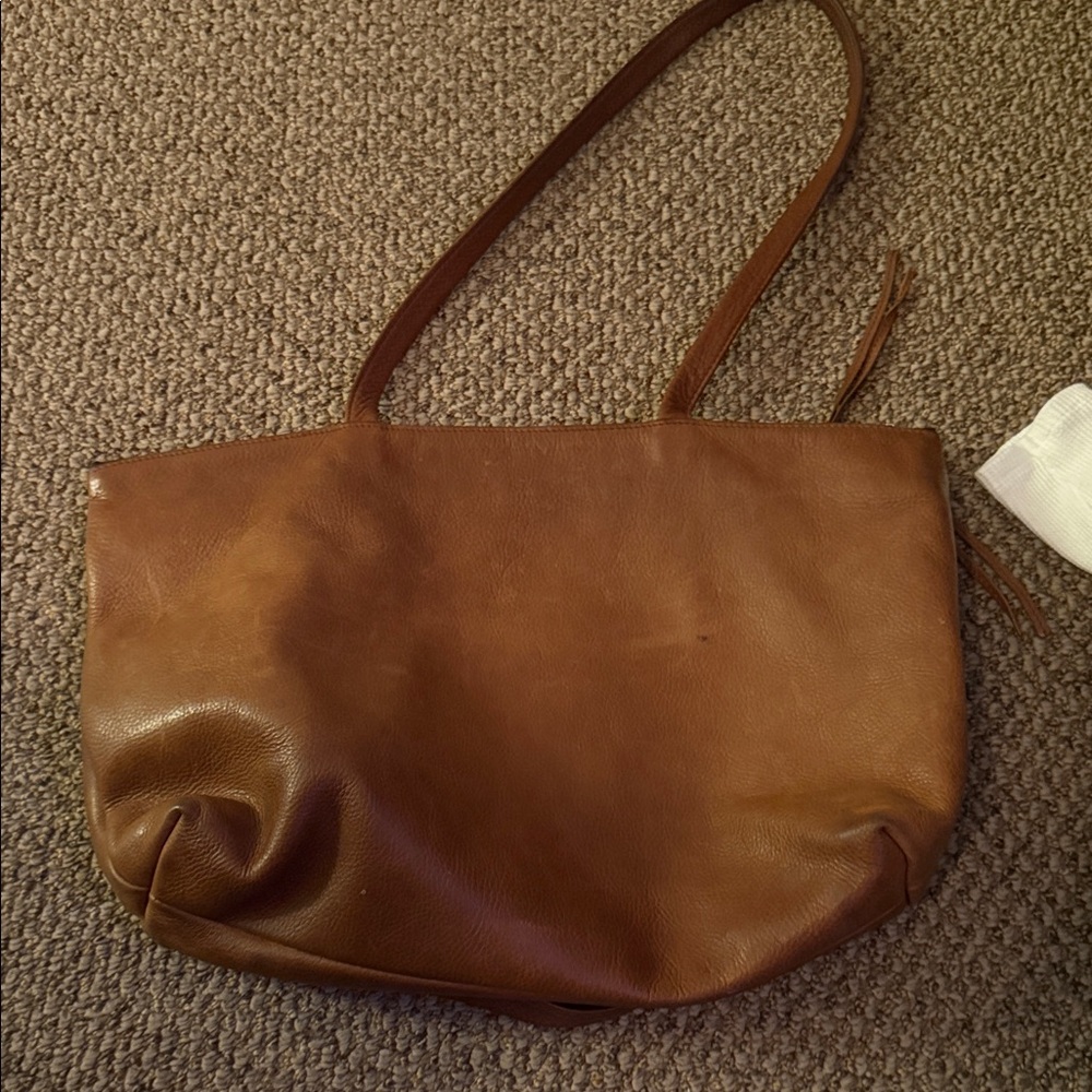 Elegant Brown Leather Tote Bag